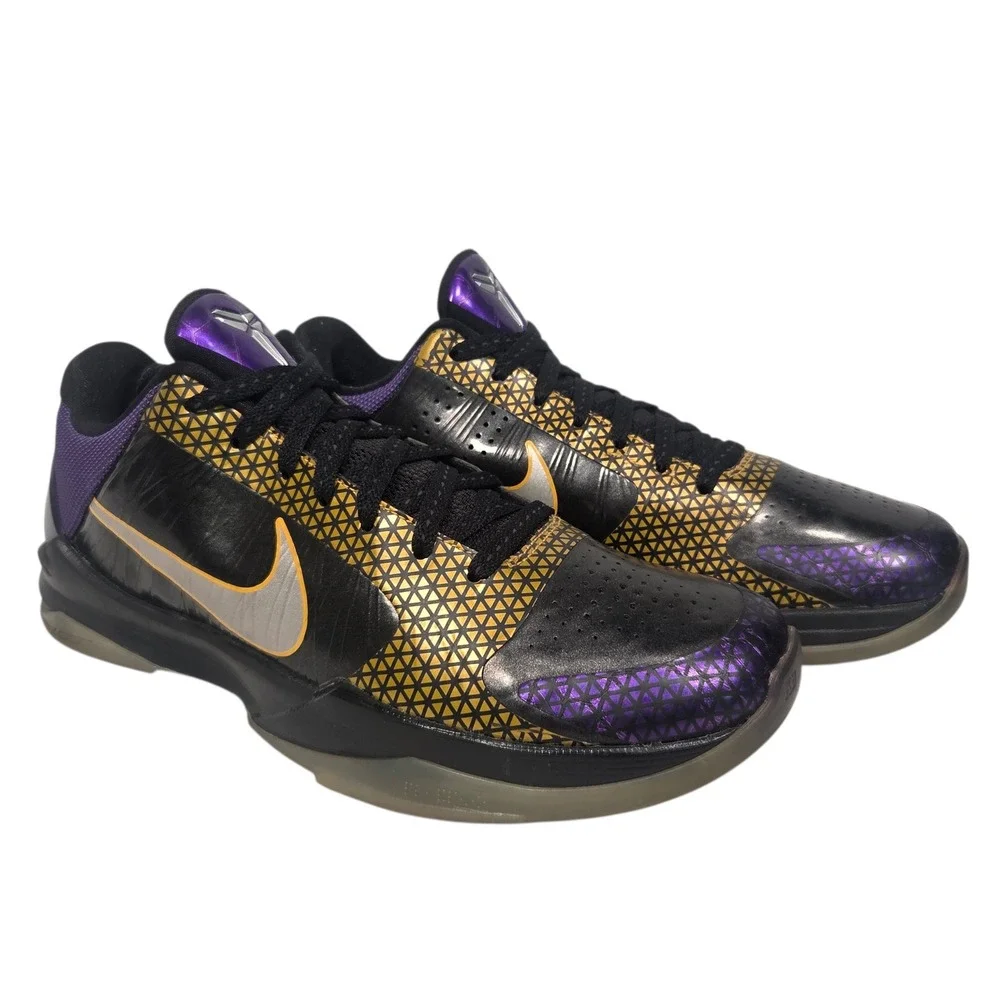 Nike Zoom Kobe V 5 Lakers POP Away 2010 Sz 10 Black Purple Vnds Carpe Diem